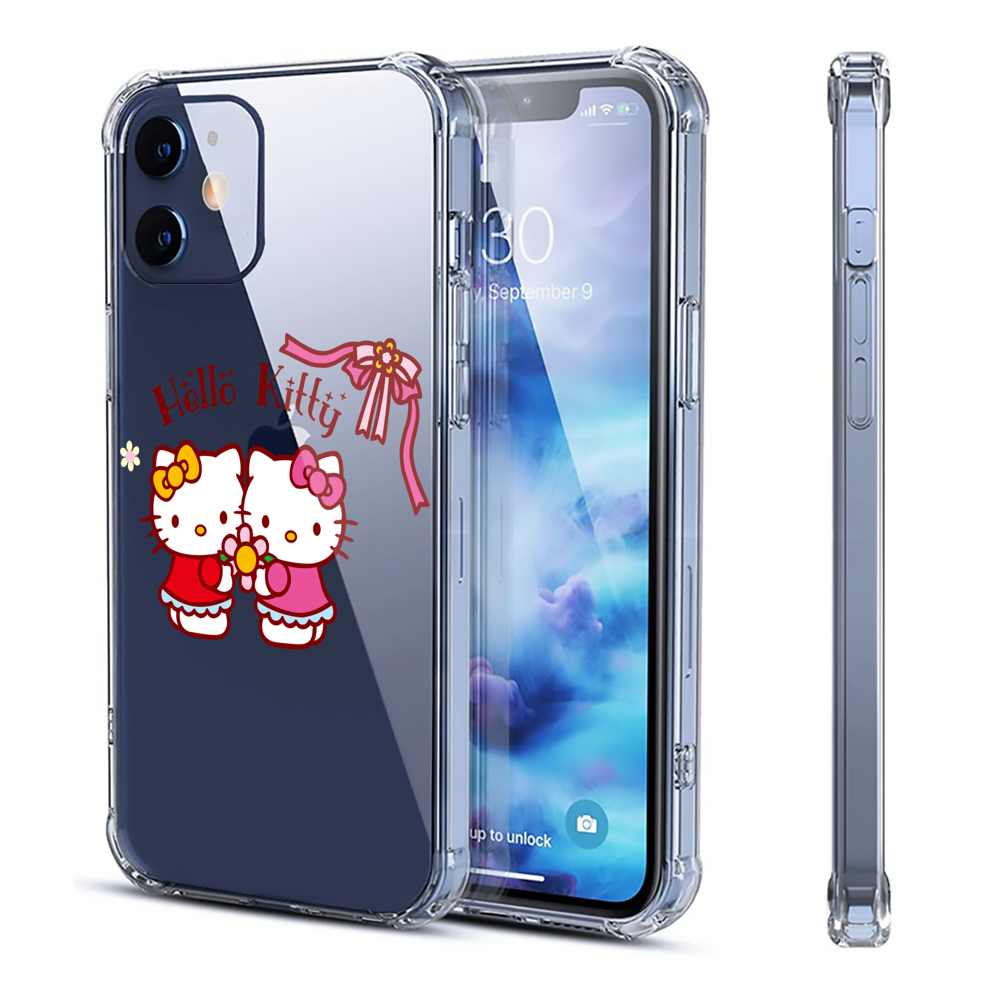 （画像用） Hello Kitty ハローキティ 【iPhone 12シリーズ対応】透明スマホケース（クリアソフトケース）